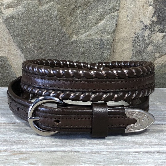 Vintage Belt Western Leather Brown XS - Picture 6 of 14